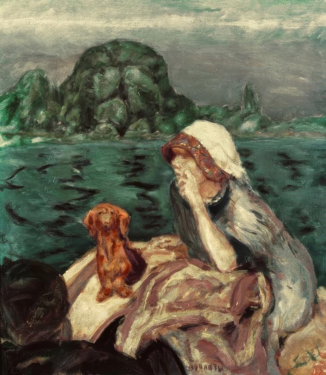 De boottocht in Vernon. Mevrouw Bonnard door Pierre Bonnard