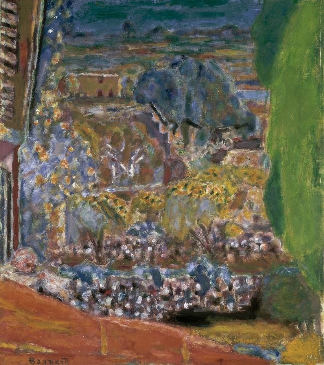 Landschap met rode daken door Pierre Bonnard