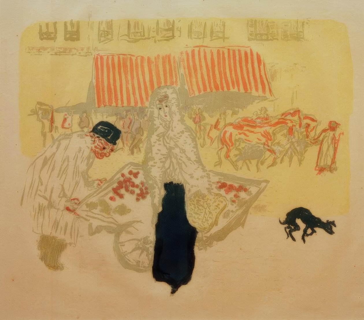 De vier seizoenen handelaar (Groentehandelaar) door Pierre Bonnard