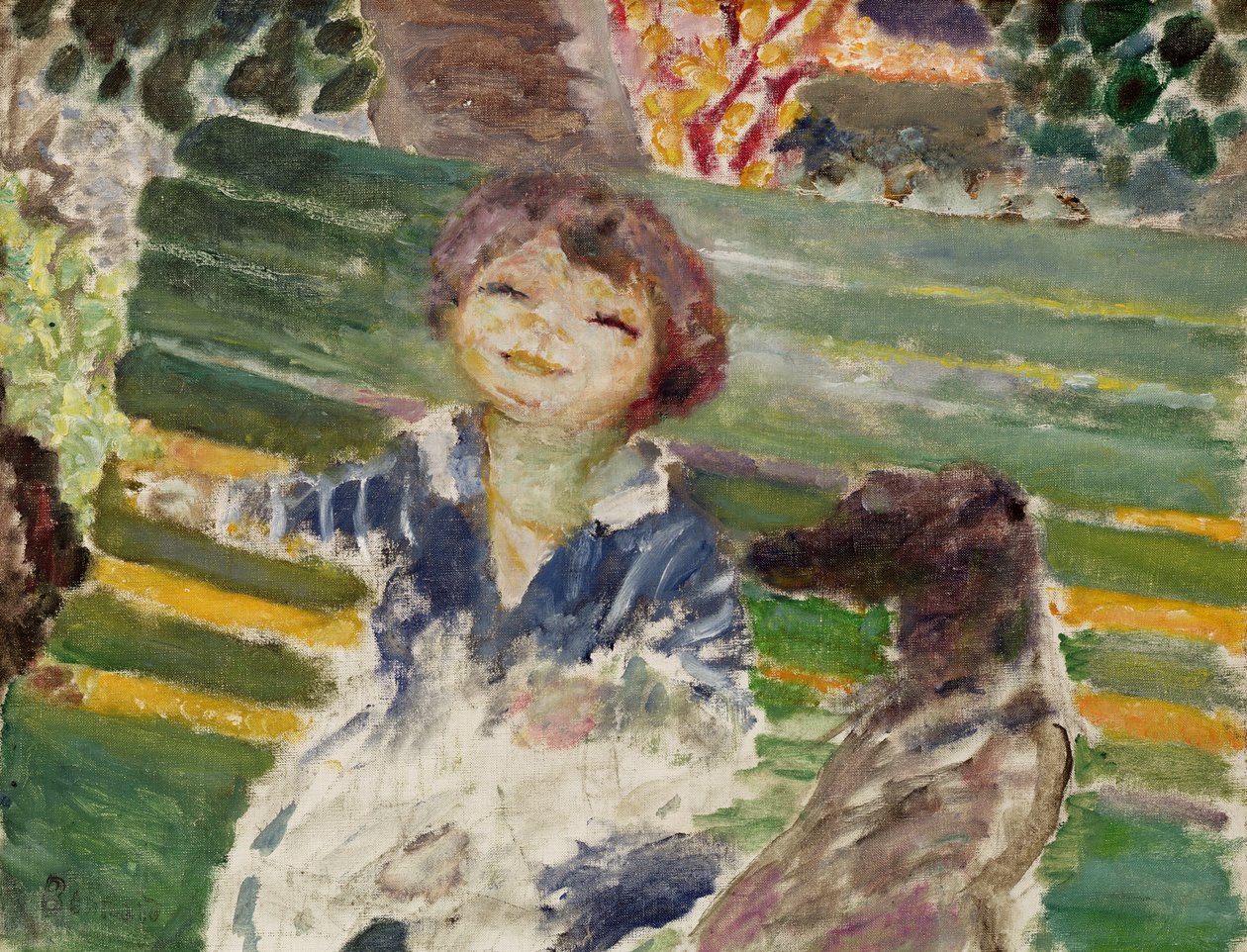 Klein meisje met een hond door Pierre Bonnard