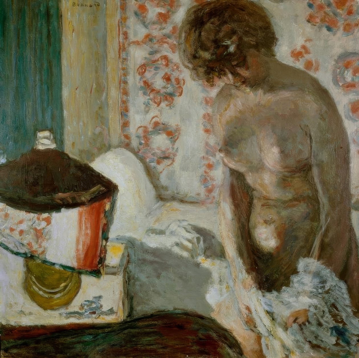 Naakt bij de lamp door Pierre Bonnard