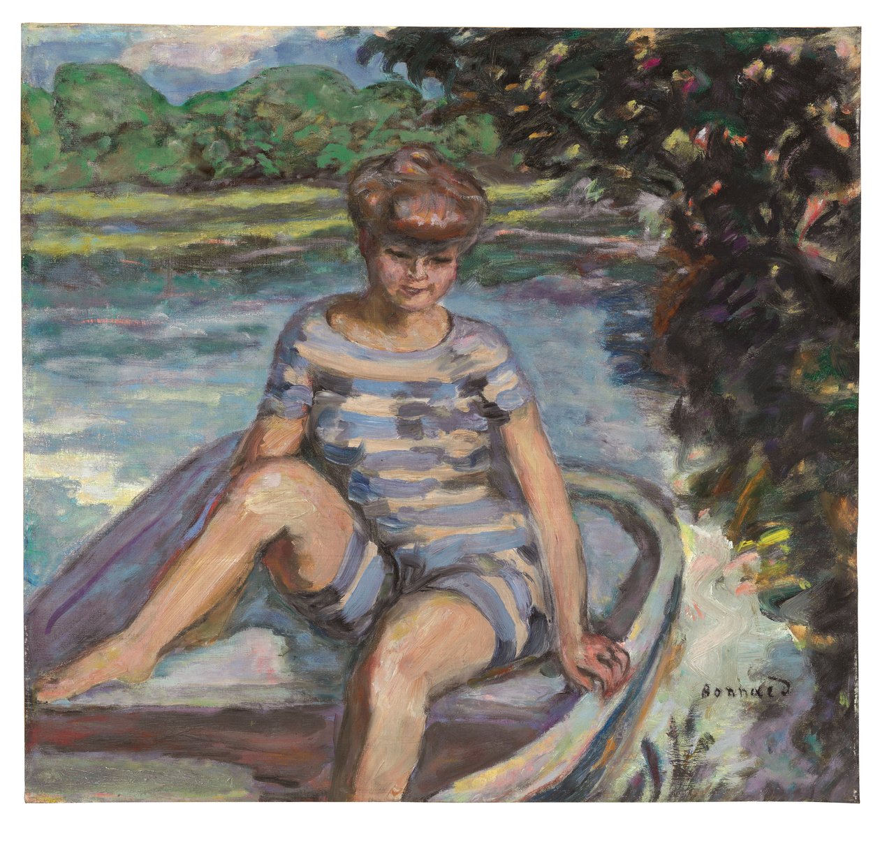 Op de boot door Pierre Bonnard