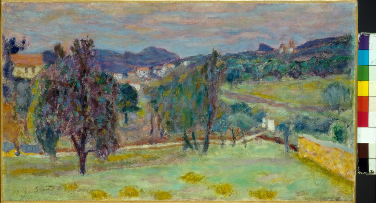 Violet landschap, de avond door Pierre Bonnard
