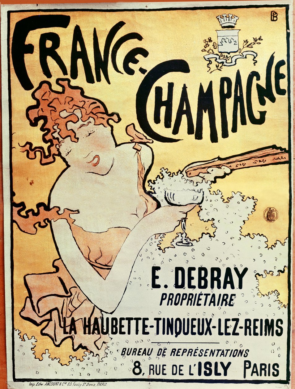 Poster die Frankrijk Champagne adverteert, 1891 door Pierre Bonnard