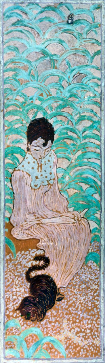 Zittende vrouw met een kat, 1891 door Pierre Bonnard