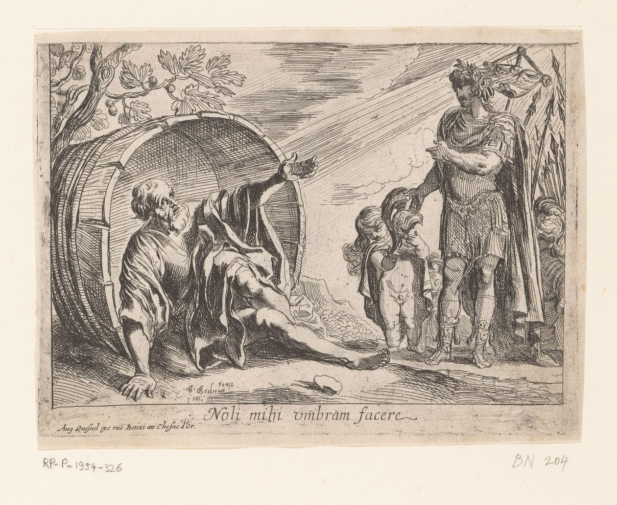 Alexander de Grote en Diogenes door Pierre Brebiette