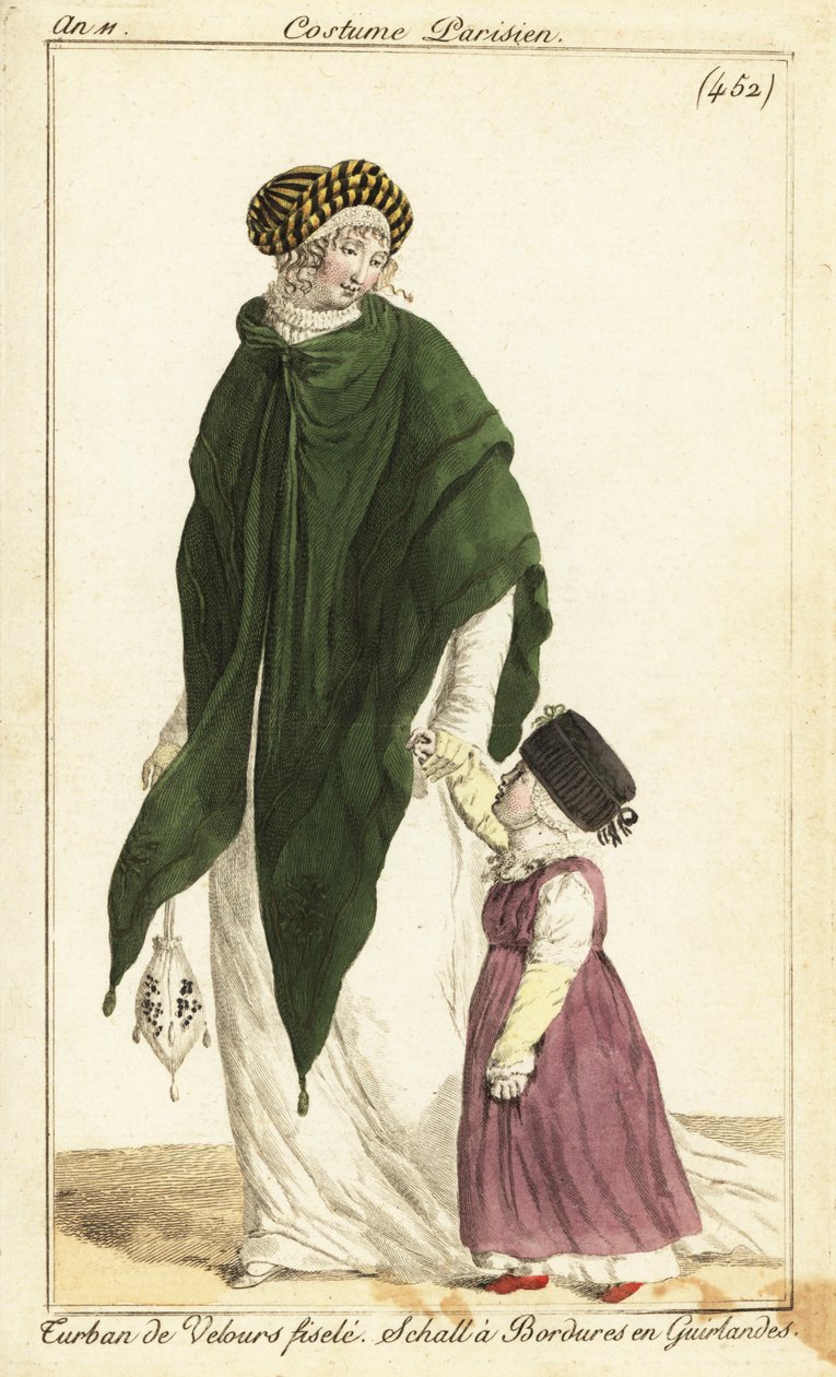 Modieuze vrouw en kind, Parijs door Pierre Charles Baquoy