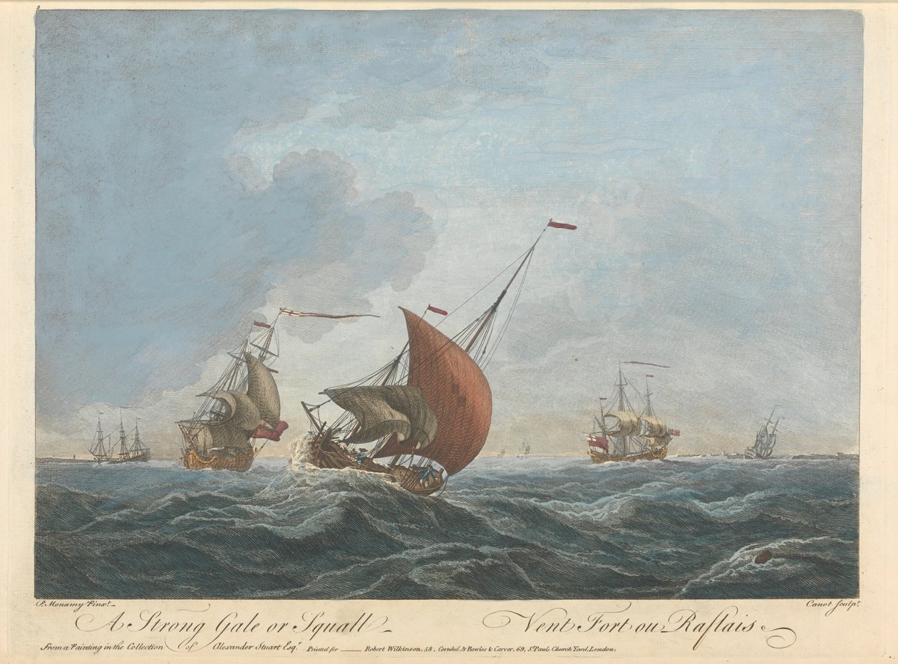 Een sterke wind of bui door Pierre Charles Canot