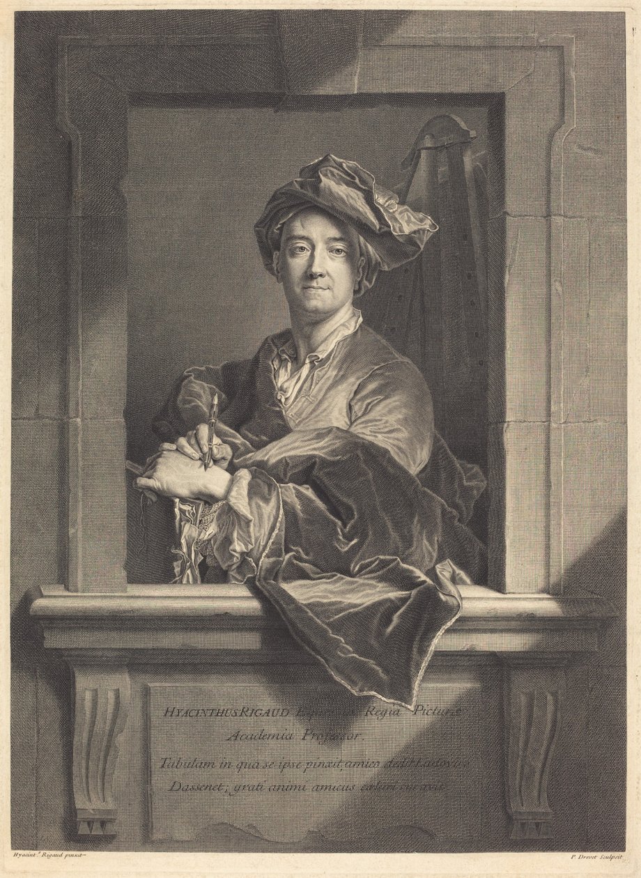Hyacinthe Rigaud door Pierre Drevet after Hyacinthe Rigaud