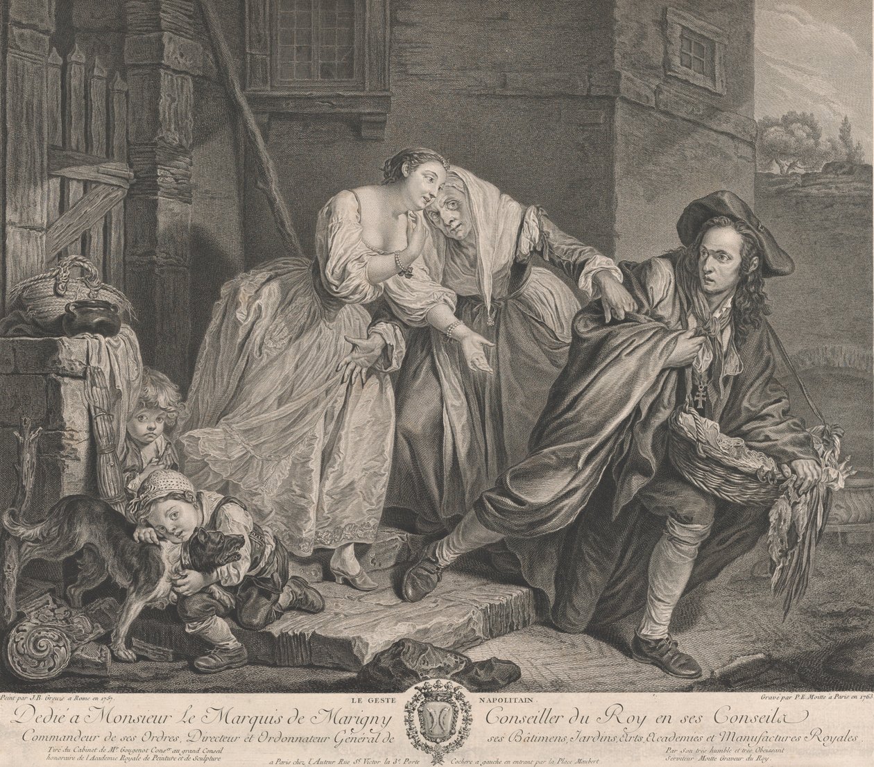 Le Geste Napolitain, 1763 door Pierre Etienne Moitte