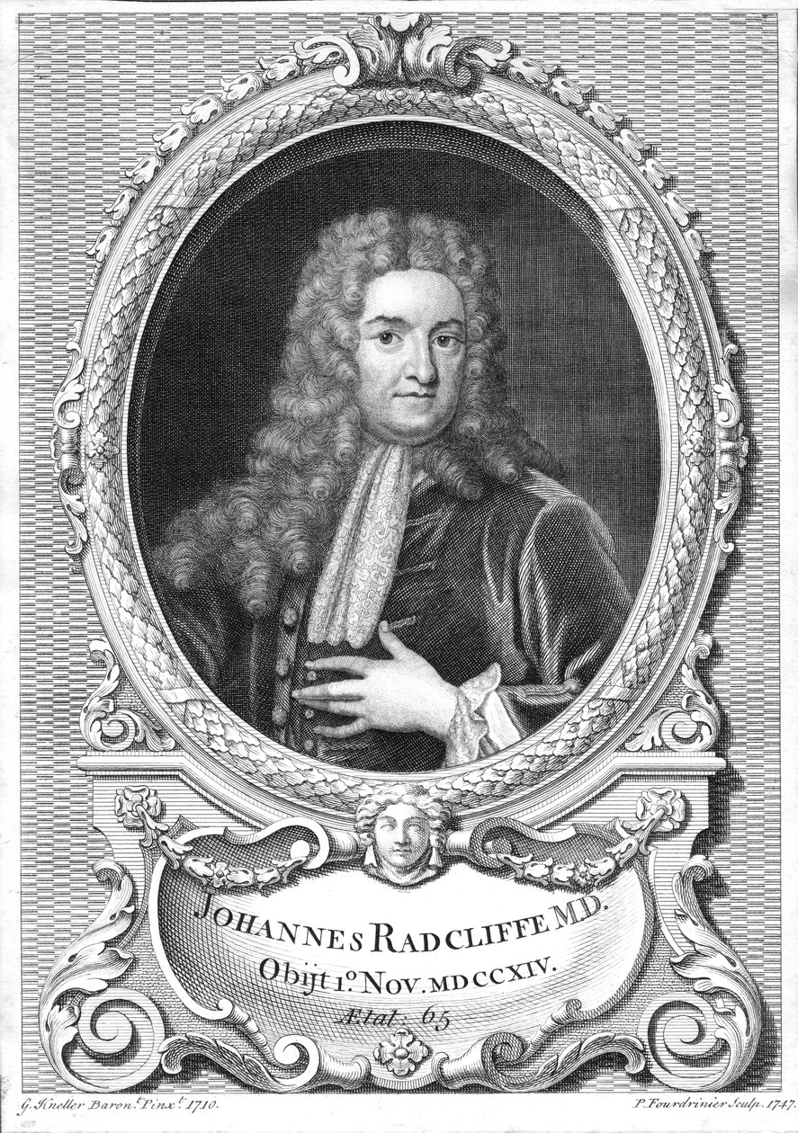 John Radcliffe, Engelse arts, 1747 door Pierre Fourdrinier