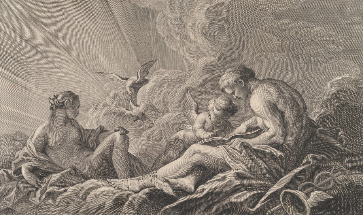 Liefde Ingelicht Door Mercurius, 18e eeuw door Pierre François Basan