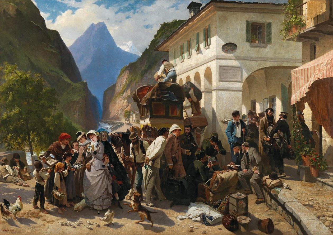 Douane bij de Simplon, 1880 door Pierre François Eugène Giraud