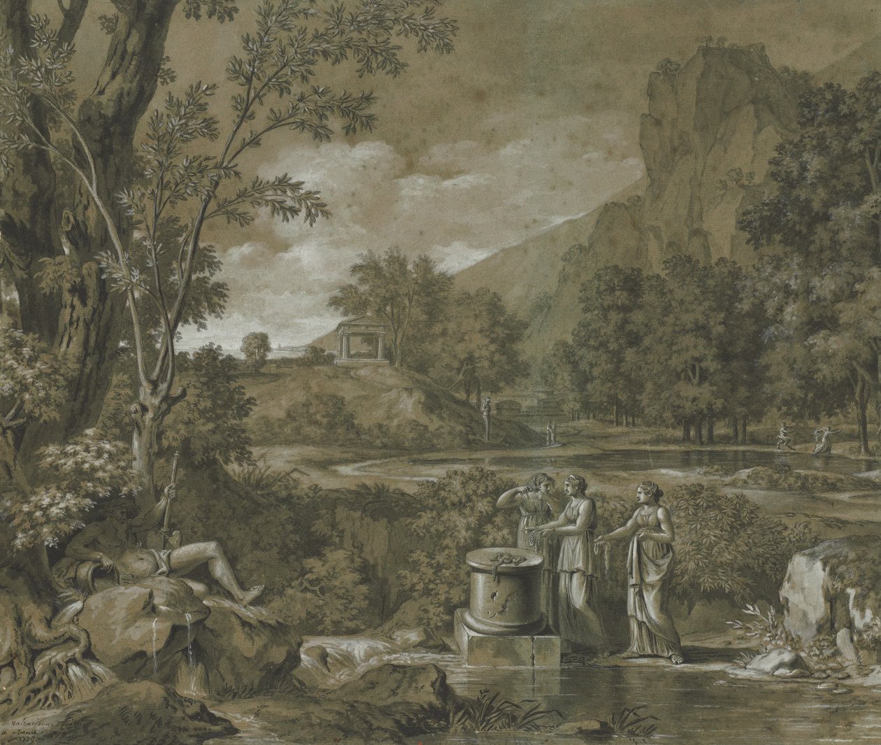 Klassiek landschap, 1779 door Pierre Henri de Valenciennes