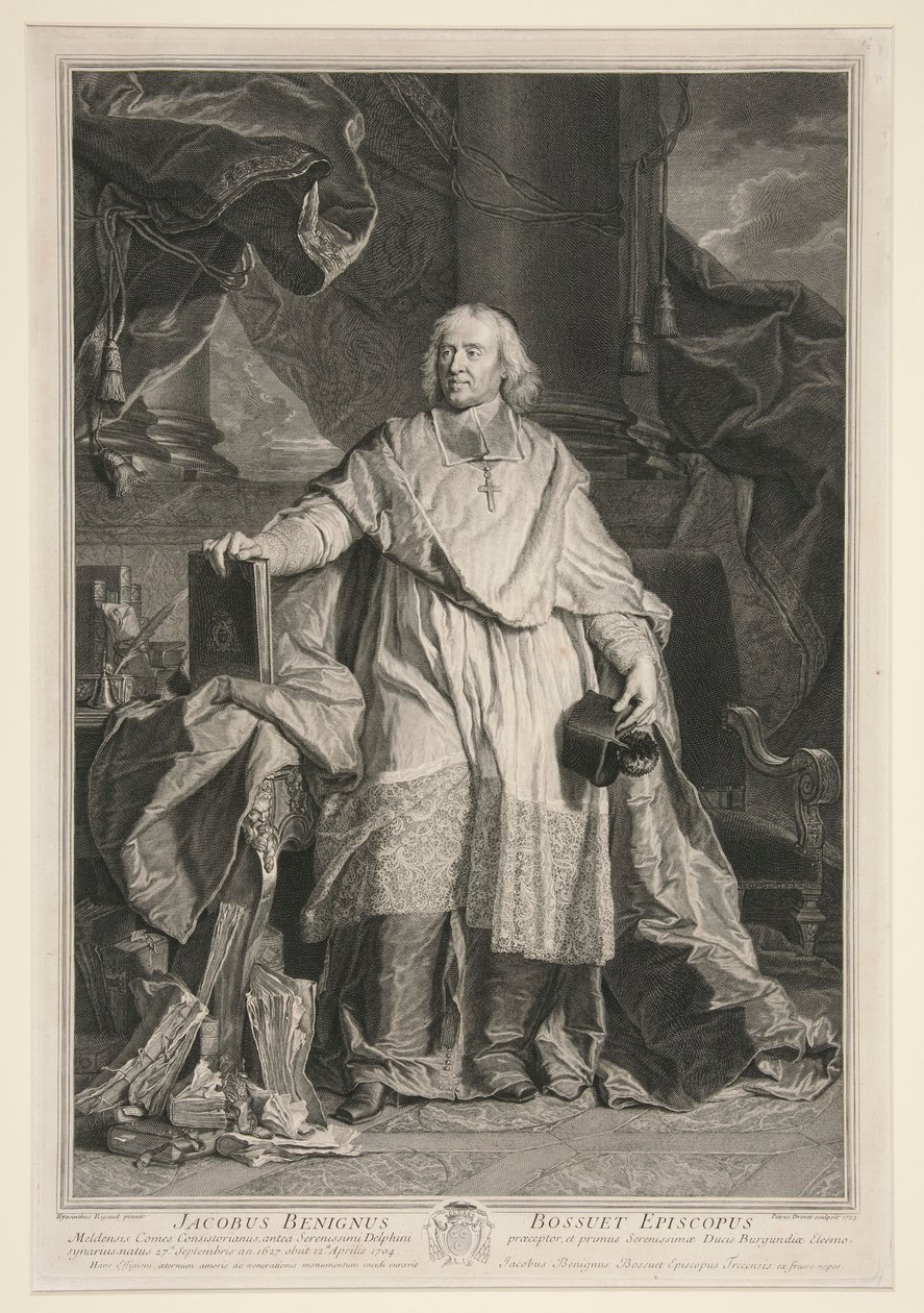 Portret van Jacques Benigne Bossuet door Pierre Imbert Drevet