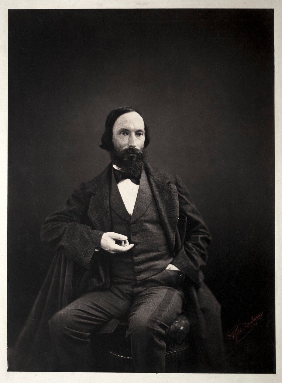 Auguste Vacquerie, ca. 1860 door Pierre Jean Delbarre