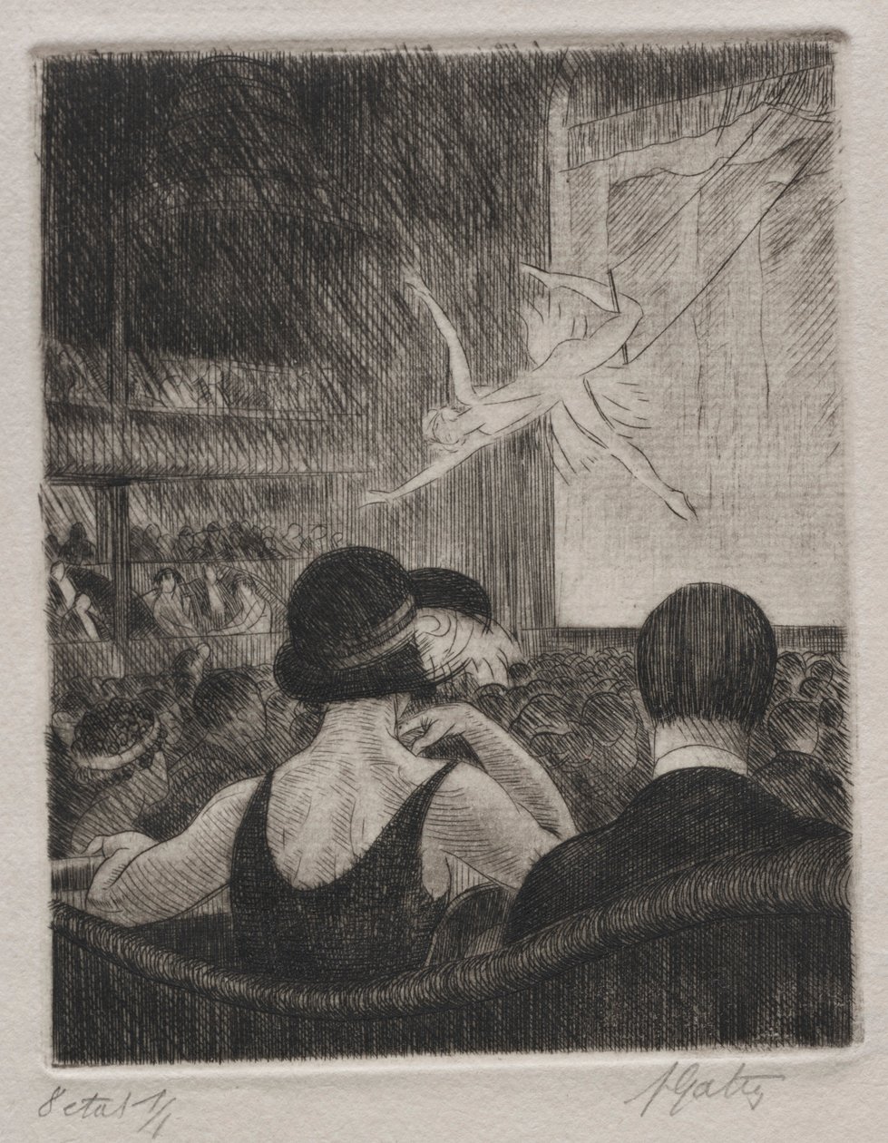 Acrobaat in de Music Hall door Pierre Louis Gatier