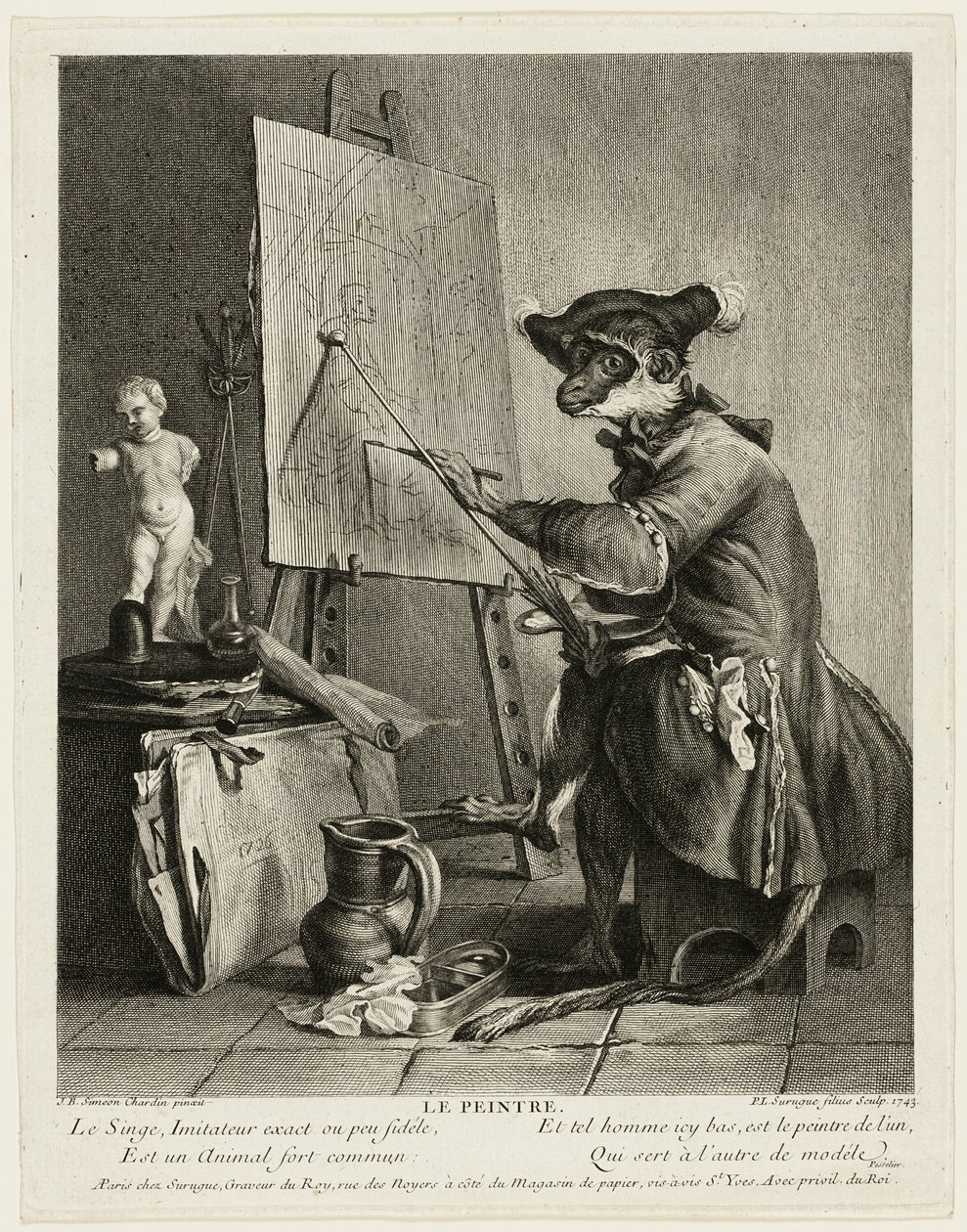 De apenschilder door Pierre Louis de Surugue