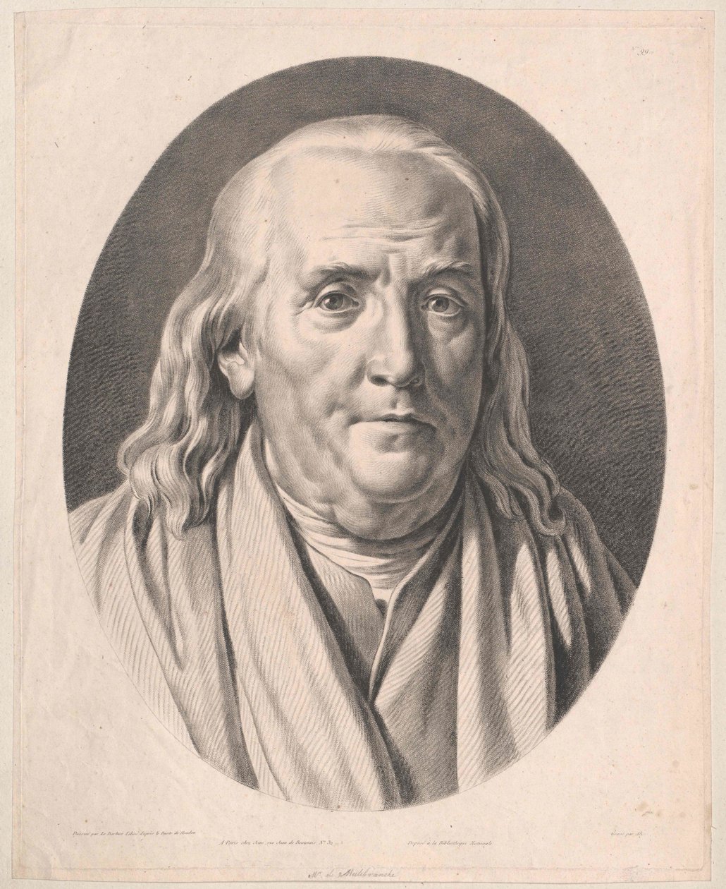 Nicolas Malebranche (prent) door Pierre Michel Alix