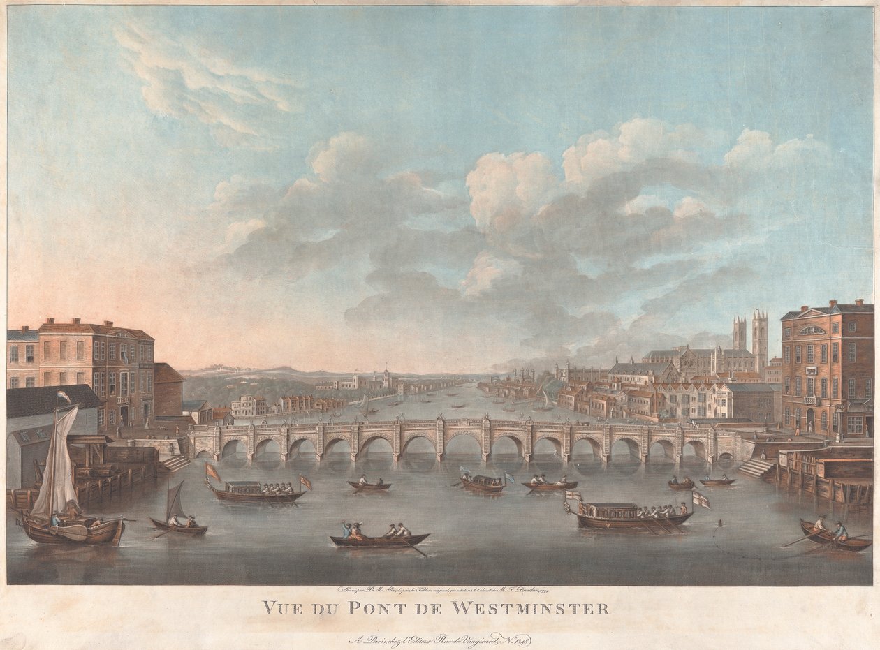 Vue de Pont de Westminster door Pierre Michel Alix