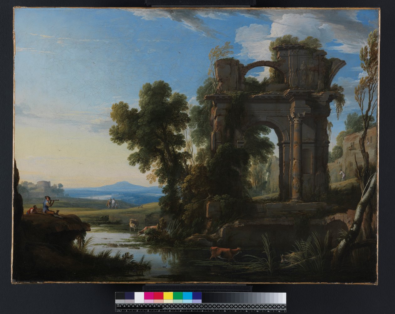 Landschap met klassieke ruïnes, 1640-1645 door Pierre Patel