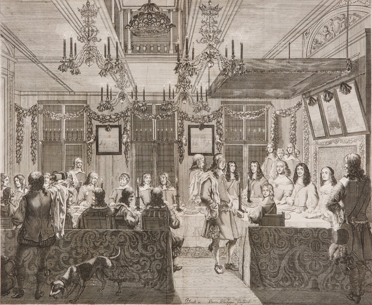 Koning Karel II dineert met Lucy Walter door Pierre Philippe