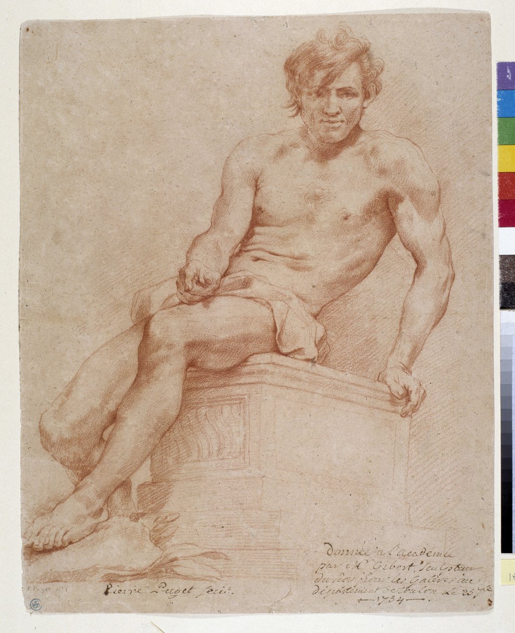 Zittende man door Pierre Puget