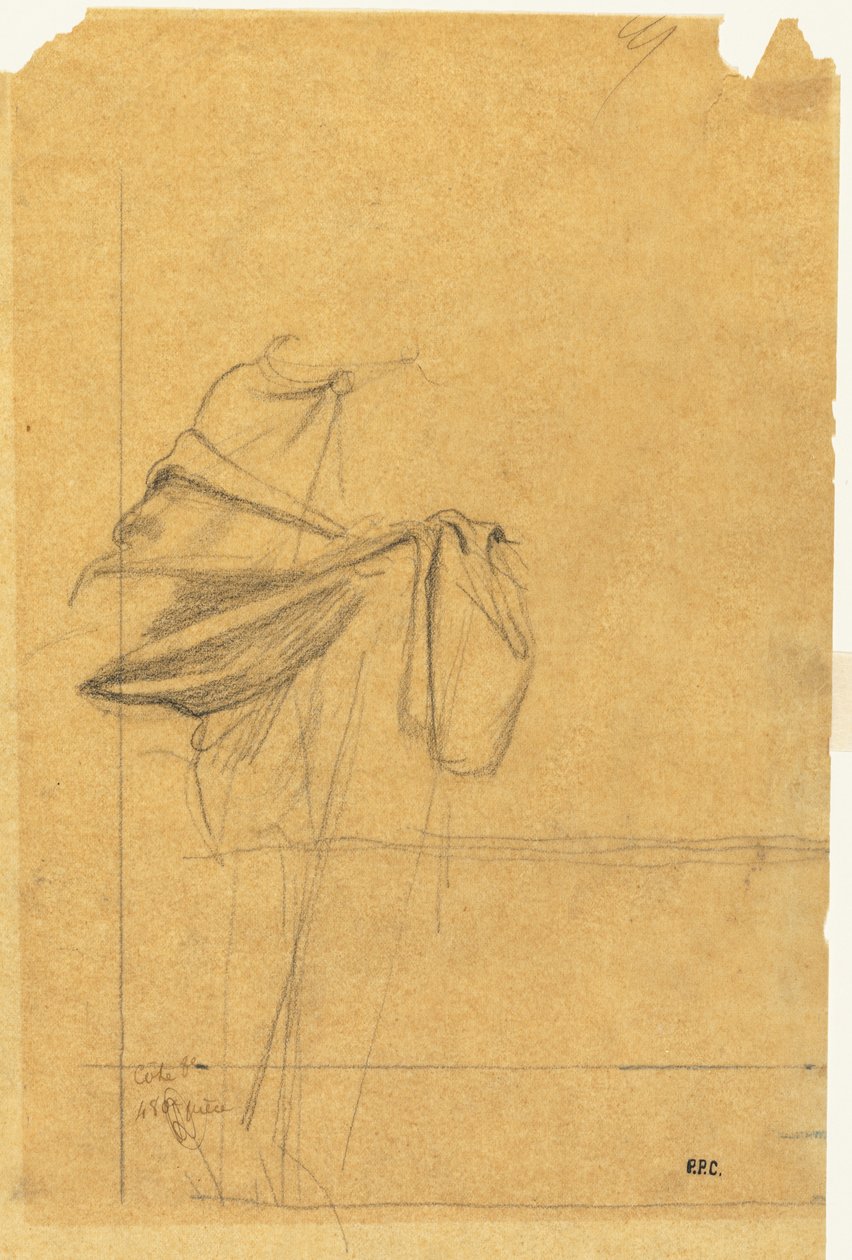 Draperiestudie door Pierre Puvis de Chavannes