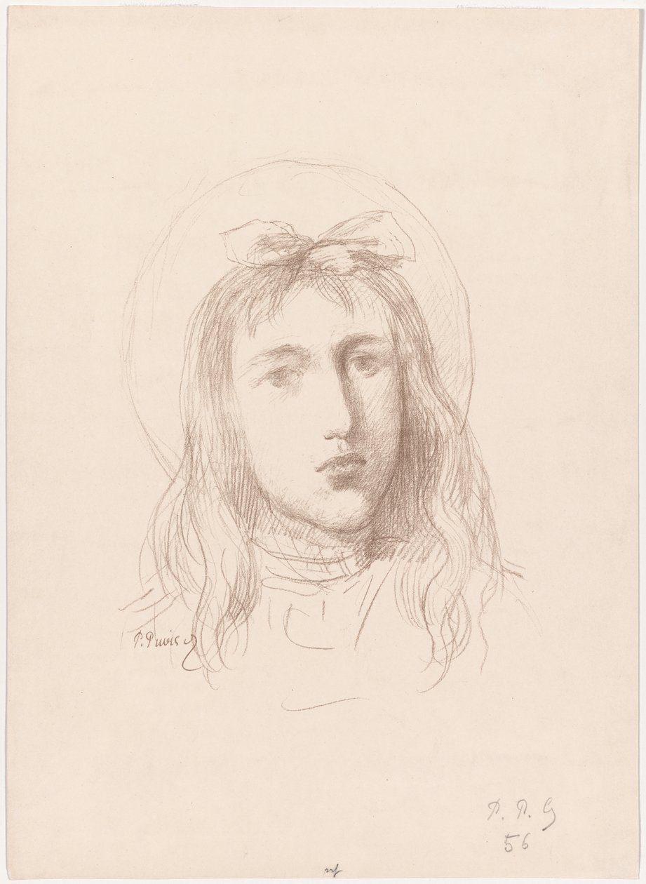 Hoofd van een Jong Meisje door Pierre Puvis de Chavannes