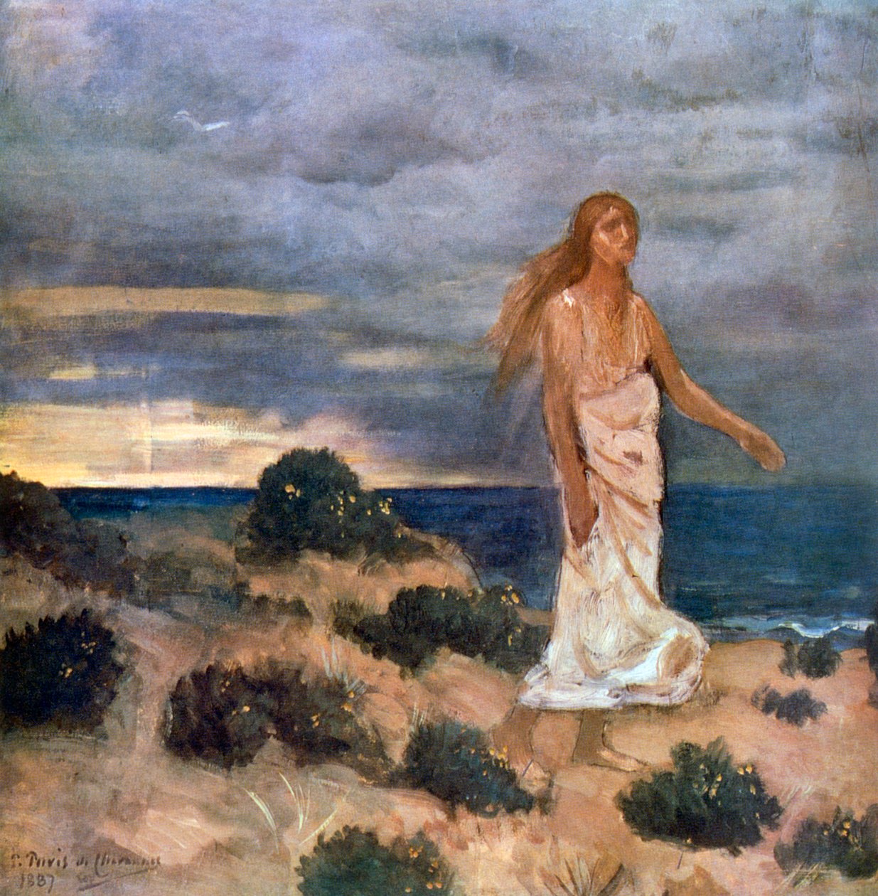 Vrouw op het strand door Pierre Puvis de Chavannes