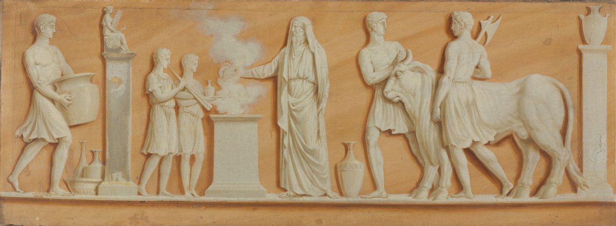 Boven de deur schilderij, 1790s door Pierre Rousseau