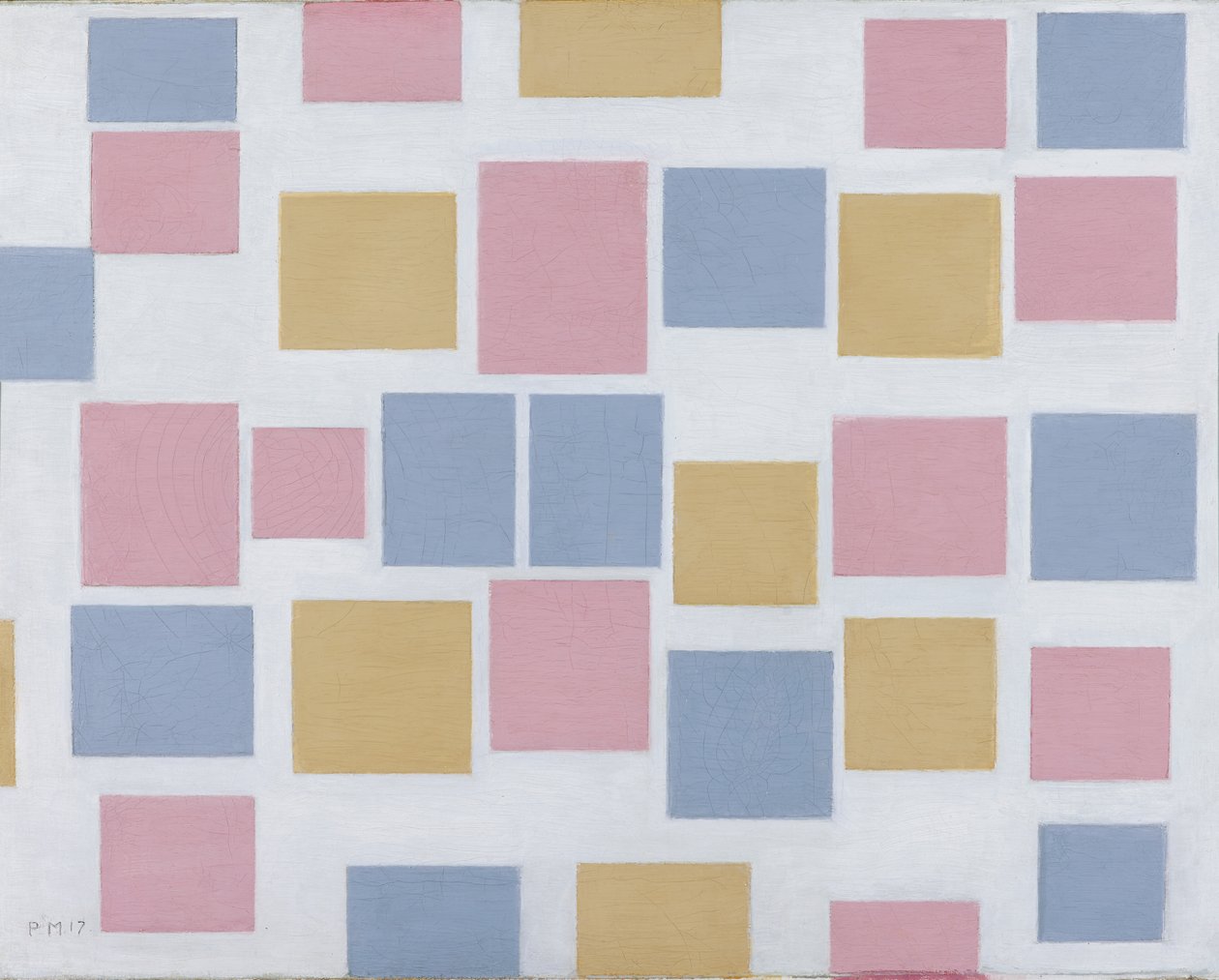 Compositie No.3, met Kleurvlakken 3, 1917 door Piet Mondrian