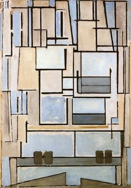 Compositie nr.9 Blauwe Façade door Piet Mondrian