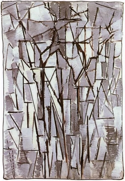 Compositie Bomen II door Piet Mondrian
