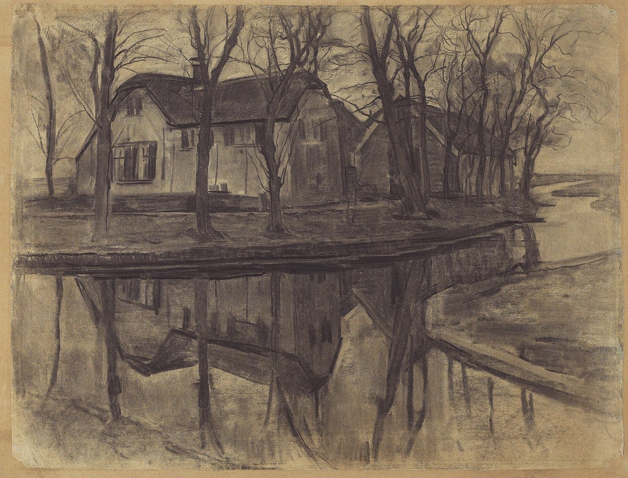 Boerderij in Duivendrecht, c.1905-07 door Piet Mondrian