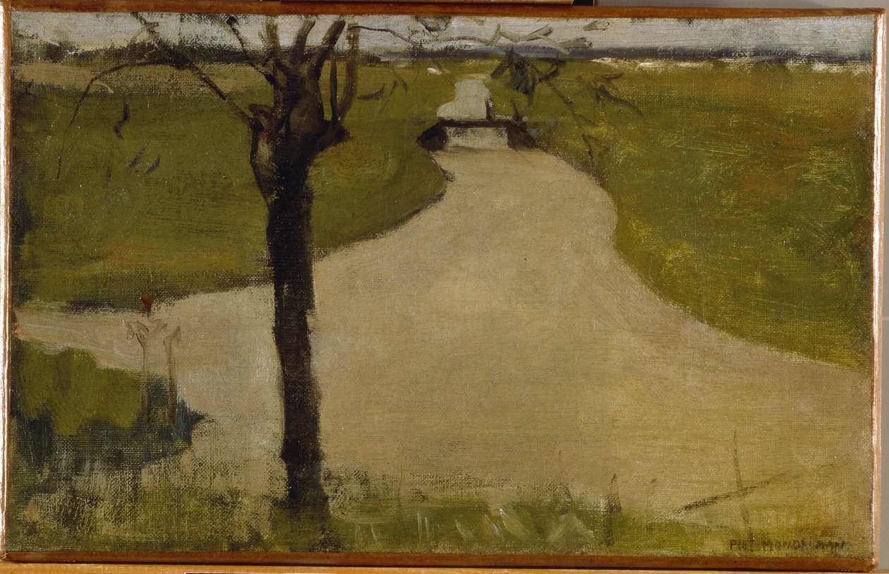 Irrigatiesloot met Jonge Knotwilg, Olie Schets II, 1900 door Piet Mondrian