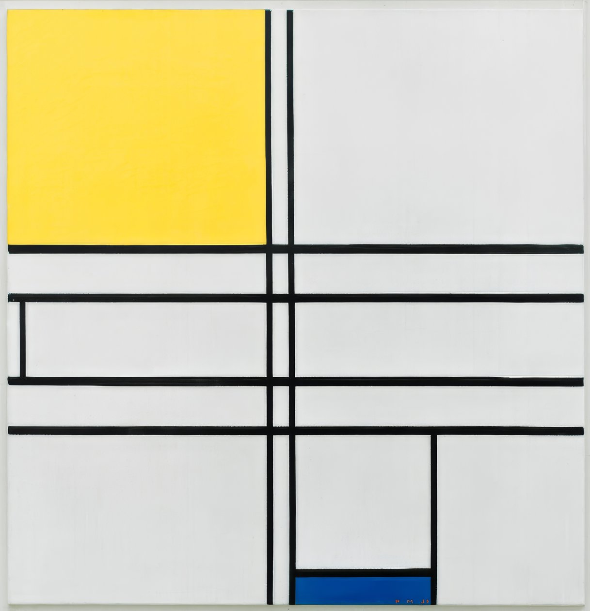 Compositie C; Compositie in blauw en geel door Piet Mondrian
