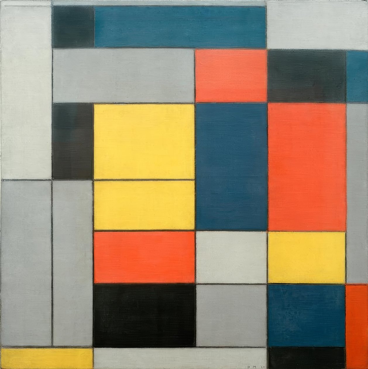 Compositie nr. VI; Compositie nr. II; Compositie met zwart door Piet Mondrian