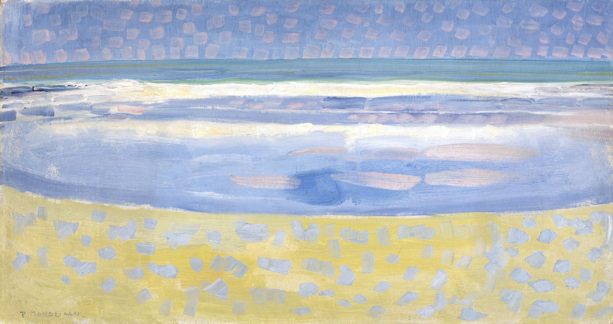 Zee na Zonsondergang door Piet Mondrian