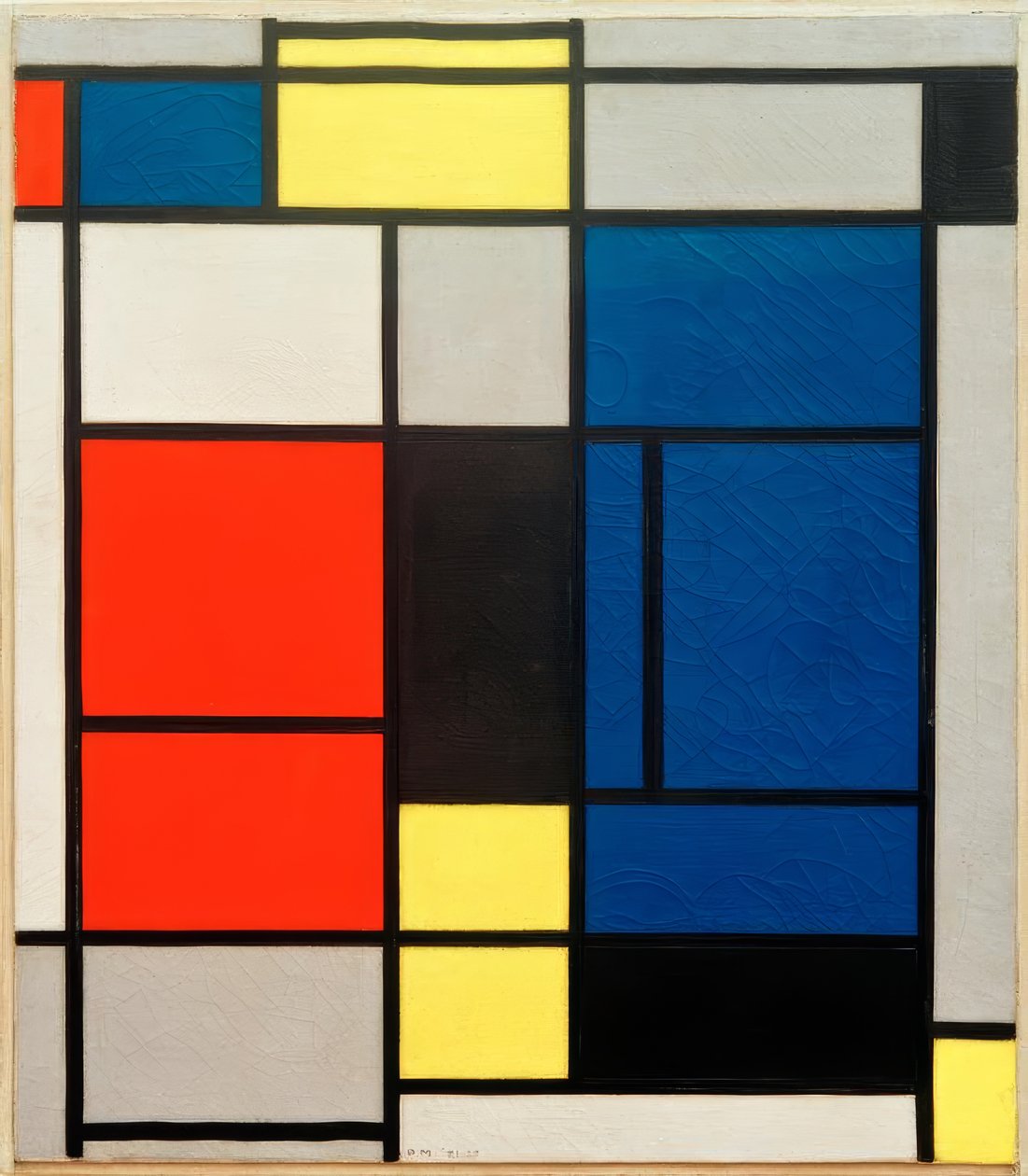 Tableau No. I, met Rood, Blauw, Geel, Zwart en Grijs door Piet Mondrian
