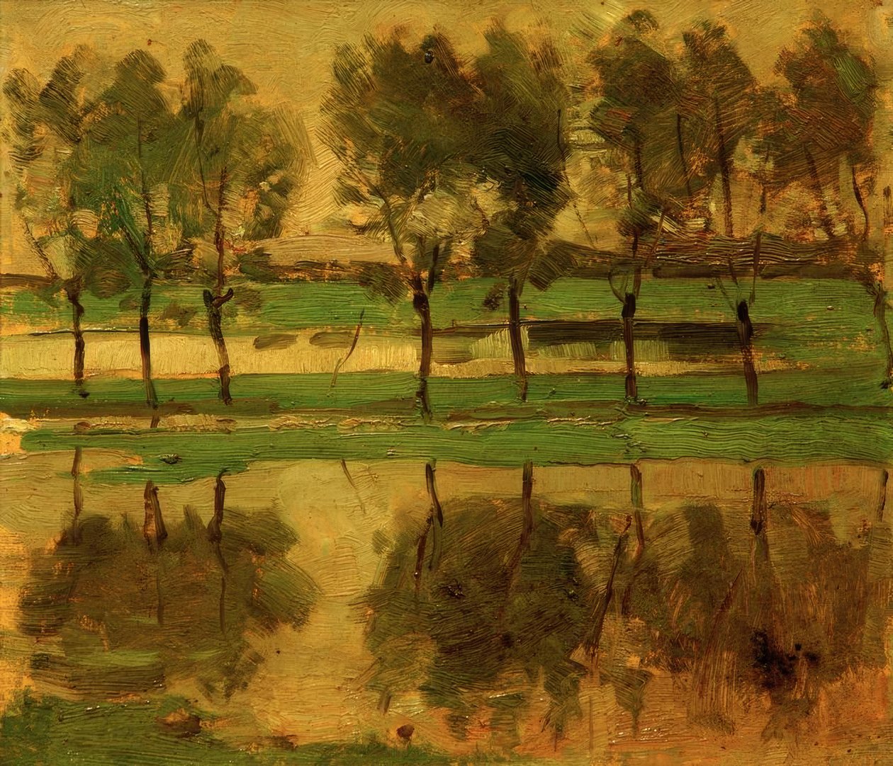 Wilgenbomen met Zon door Piet Mondrian