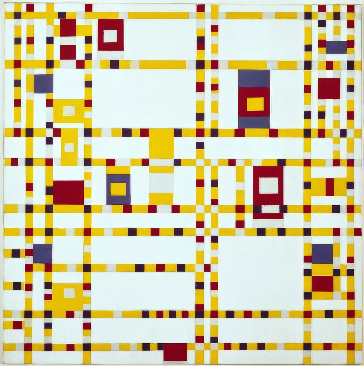 Broadway Boogie-Woogie door Piet Mondrian