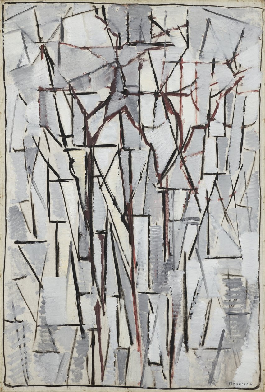 Compositie bomen 2 door Piet Mondrian