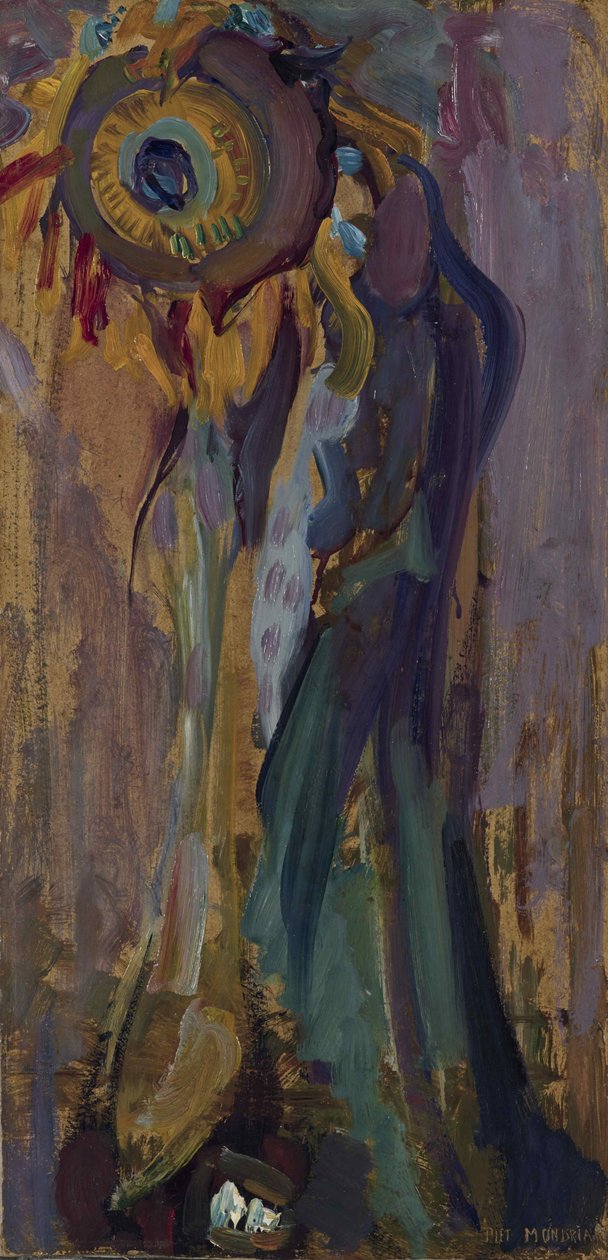 Stervende zonnebloem I door Piet Mondrian
