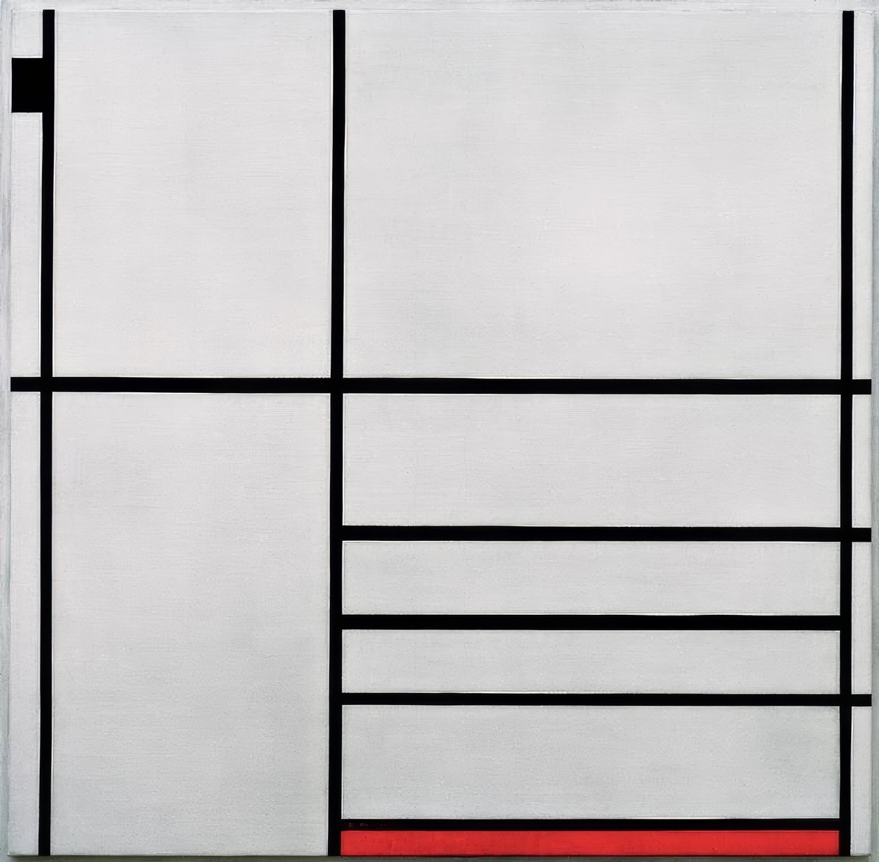 Compositie in wit, zwart en rood door Piet Mondrian