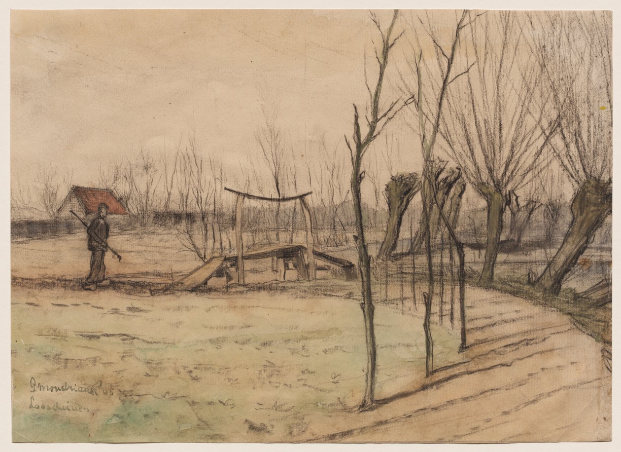 Landschap bij Loosduinen door Piet Mondrian
