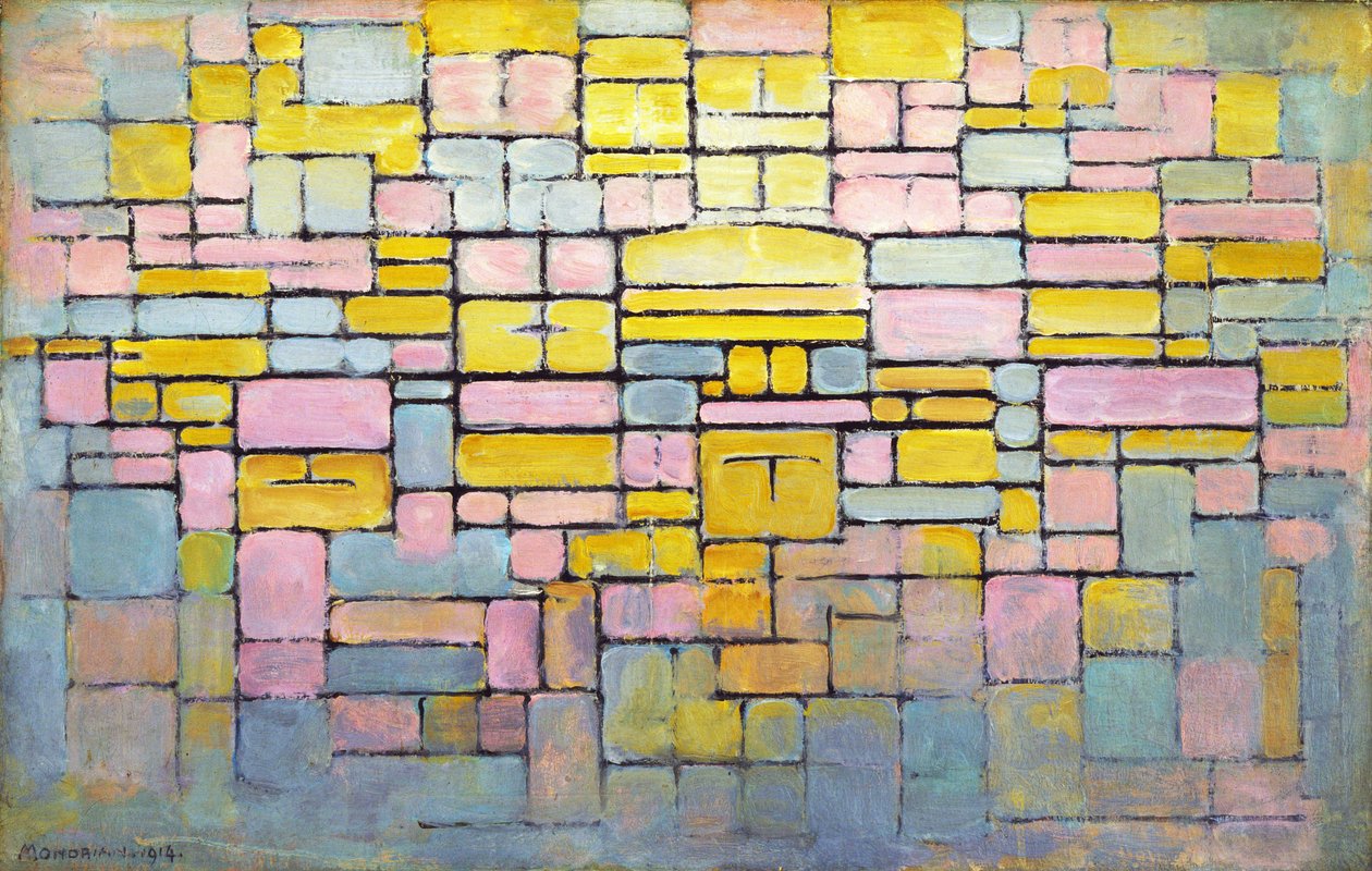 Tableau nr. 2 / Compositie nr. V door Piet Mondrian