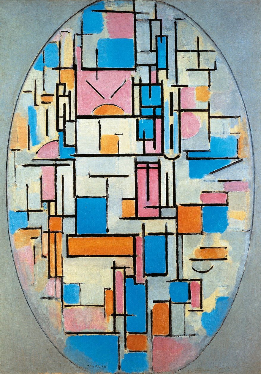 VS, New York, Ovale compositie door Piet Mondrian