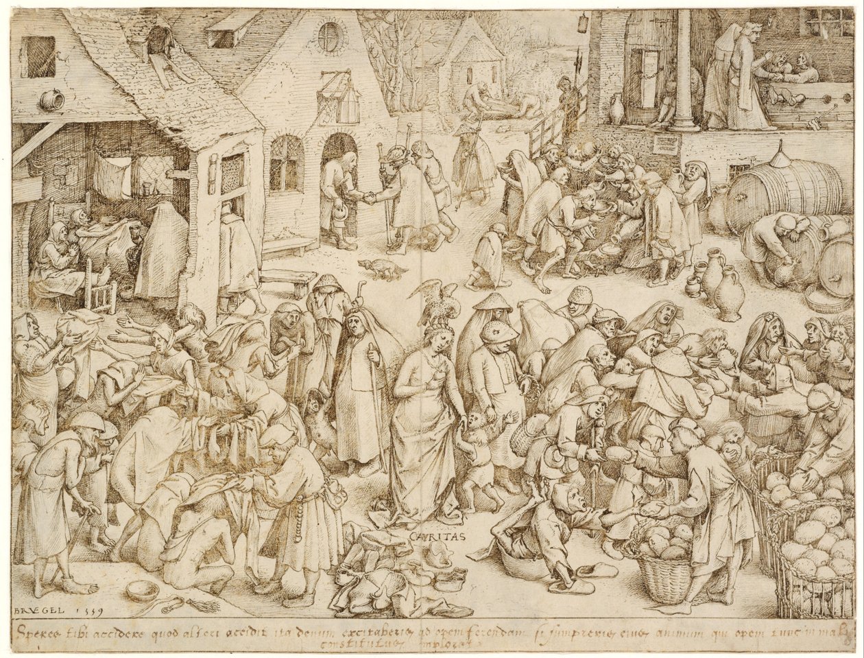 Caritas (Liefdadigheid) door Pieter Bruegel the Elder