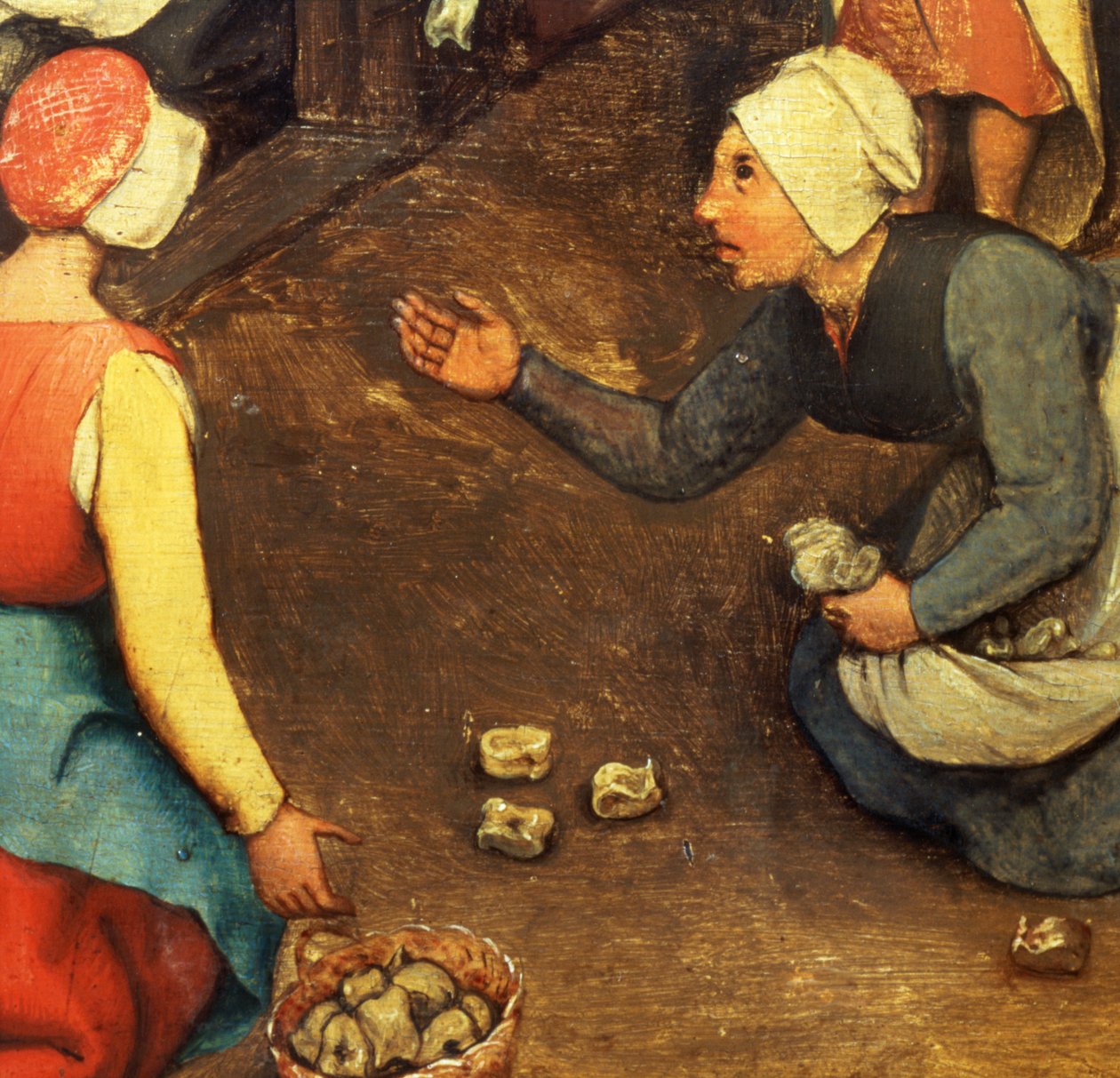Kinderspelen: detail van een spel met knokkels, 1560 (detail) door Pieter Bruegel the Elder